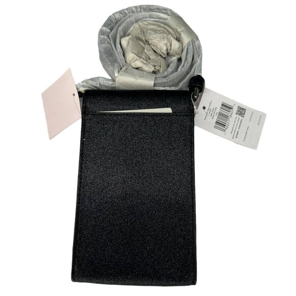 Kate Spade Tinsel North South Flap Phone Crossbody Bag in Glitter Black - Picture 2 of 5